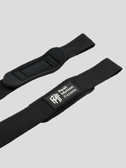 Zughilfen - Lifting Straps "NEVER GIVE UP" SCHWARZ