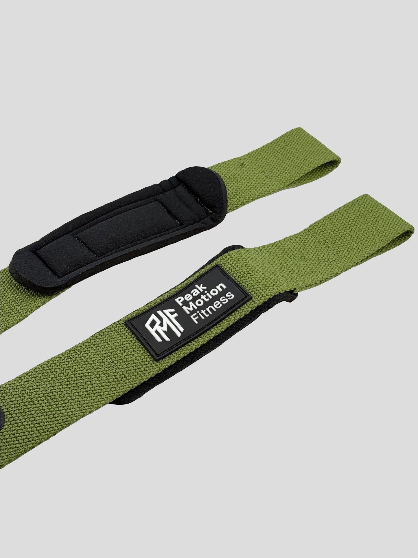 Pulling aids - lifting straps "NEVER GIVE UP" GREEN