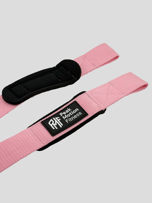 Zughilfen - Lifting Straps "NEVER GIVE UP" ROSA