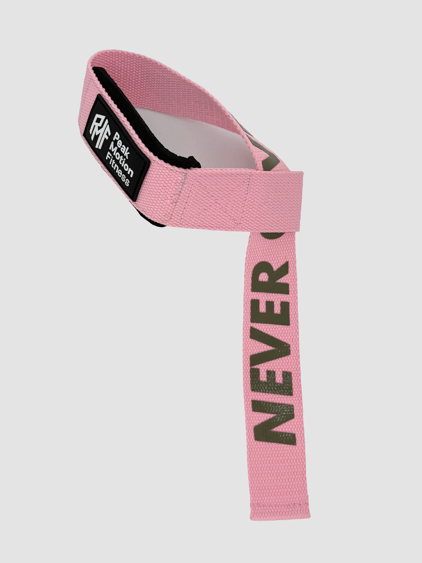 Zughilfen - Lifting Straps "NEVER GIVE UP" ROSA